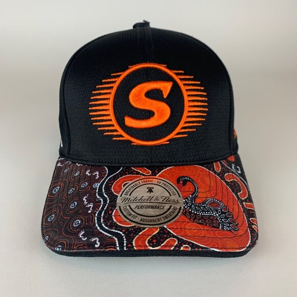Perth Scorchers Twenty20 Black Orange Mitchell & Ness Snapback Hat New - Picture 2 of 7